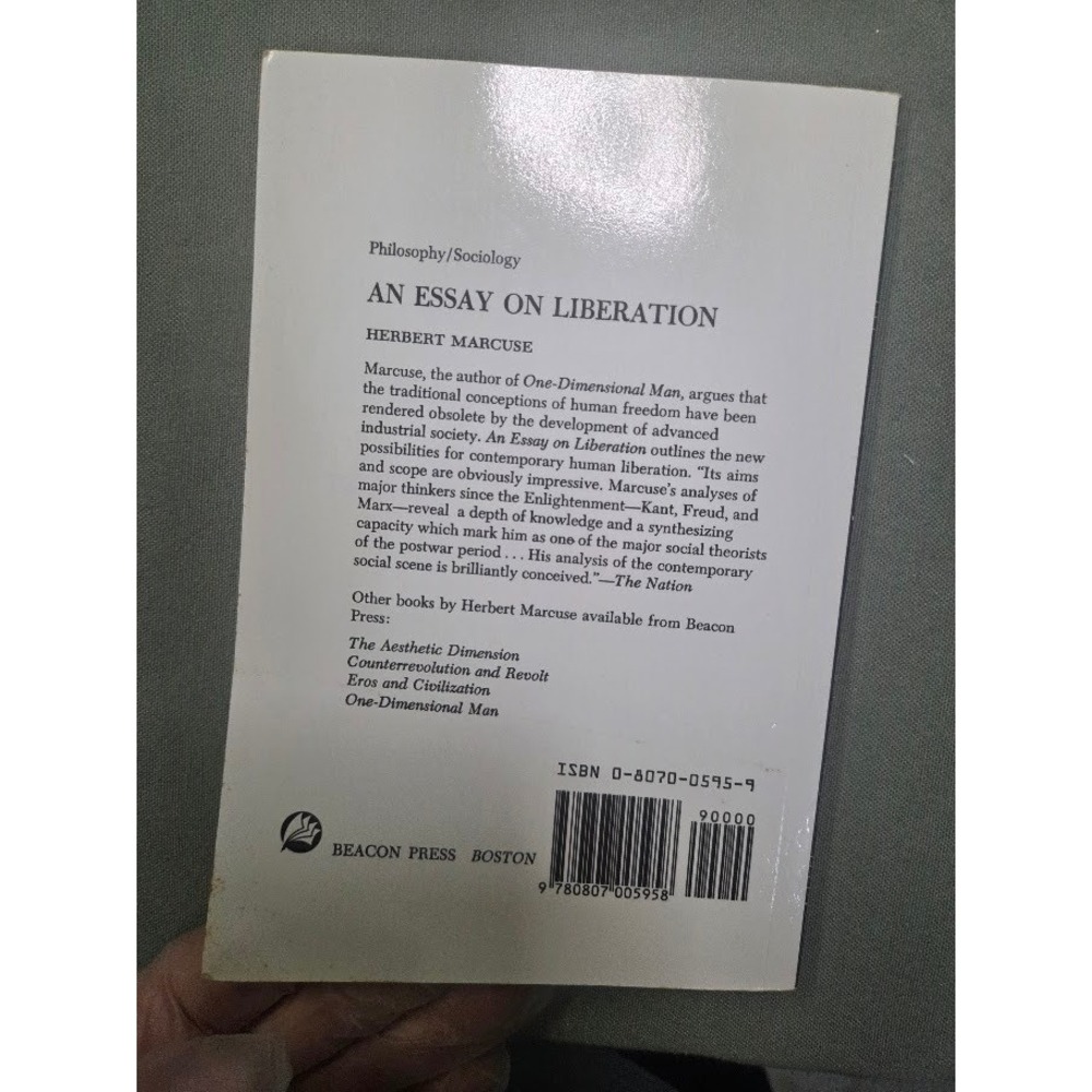 An Essay on Liberation by Herbert Marcuse Beacon Press Paperback Philosophy Book - Picture 3 of 3